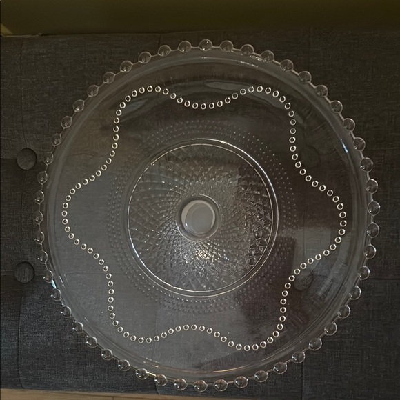 Vintage Glass Cake Stand - Pink - Picture 3 of 8